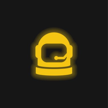 Astronot Miğferi Sarı parlak neon simgesi