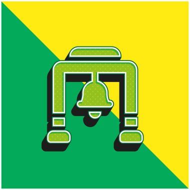 Bell Tower Green and yellow modern 3d vector icon logo clipart