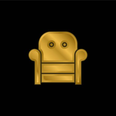 Koltuk altın kaplama metalik simge veya logo vektörü