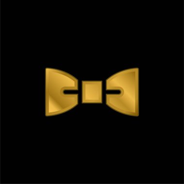 Bowtie altın kaplama metalik simge veya logo vektörü