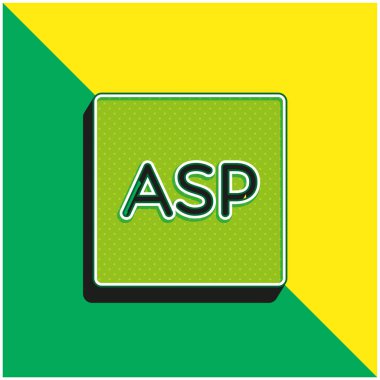 ASP Logosu Yeşil ve sarı 3D vektör simgesi logosu