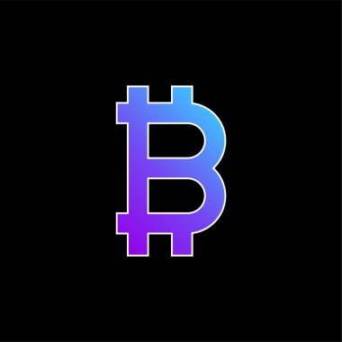 Bitcoin mavi gradyan vektör simgesi
