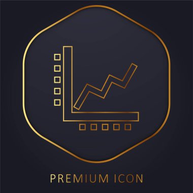 Yükselen Satır Grafiksel altın çizgi prim logosu veya simgesi