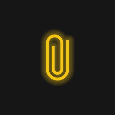Eklenti sarı parlak neon simgesi