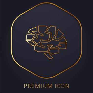 Beyin altın çizgisi prim logosu veya simgesi