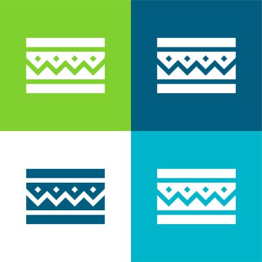 Bileklik Düz 4 renk en küçük simge seti