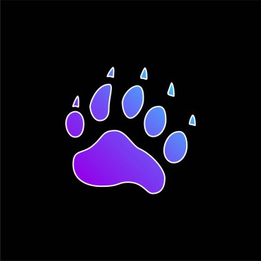 Bear Pawprint blue gradient vector icon clipart