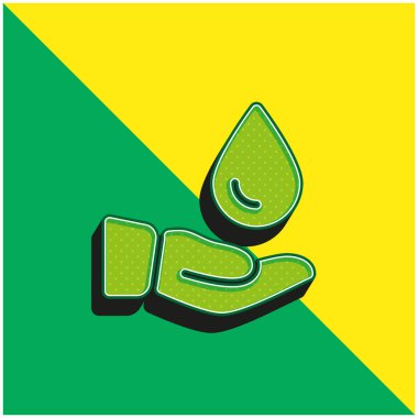 Kan Bağışı Yeşil ve Sarı Modern 3D vektör simgesi logosu