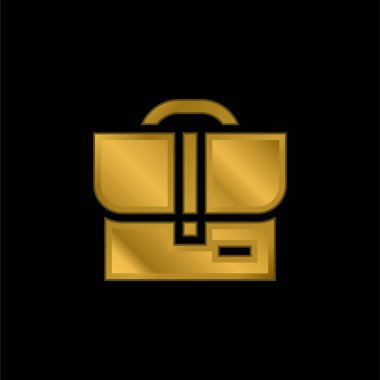 Altın kaplama metalik simge veya logo vektörü