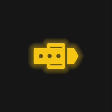 Kemer Alışveriş Ürünleri Sarı parlak neon ikonu