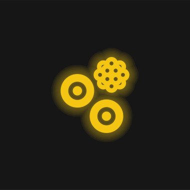 Blood Cells yellow glowing neon icon clipart