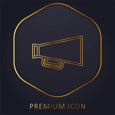 Big Megaphones golden line premium logo or icon clipart