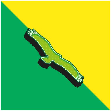 Bird Osprey Shape Green and yellow modern 3d vector icon logo clipart
