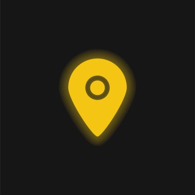 Haritalar için Siyah Yer Tutucu Sarı parlak neon simgesi