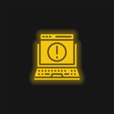 Erişim engellendi sarı parlayan neon simgesi