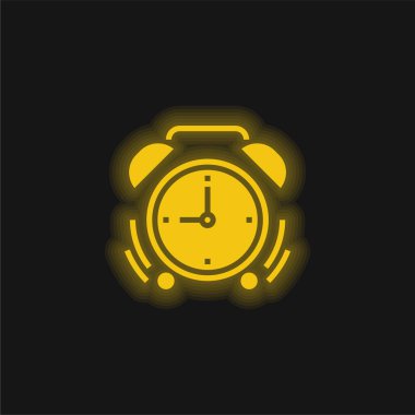 Alarm sarı parlayan neon simgesi