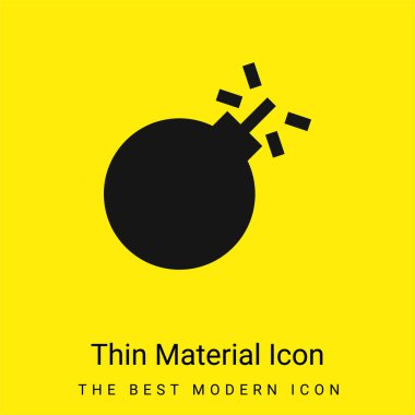 Bomb minimal bright yellow material icon clipart