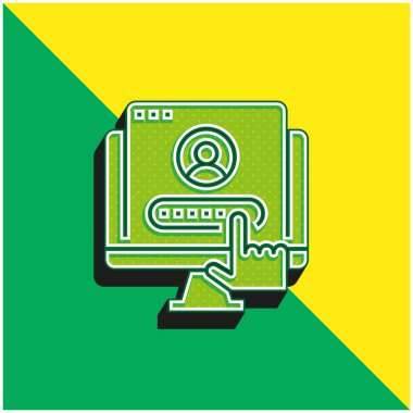 Hesap Yeşil ve Sarı modern 3d vektör simgesi logosu