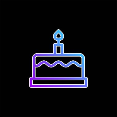 Doğum günü pastası mavi gradyan vektör simgesi