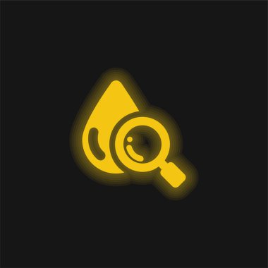 Kan analizi sarı parlak neon simgesi