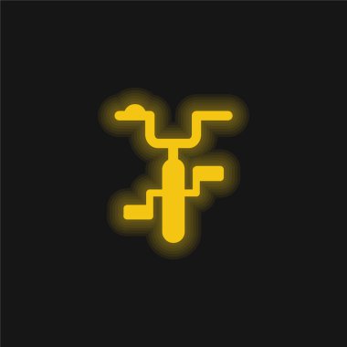 Bisiklet sarı parlayan neon simgesi