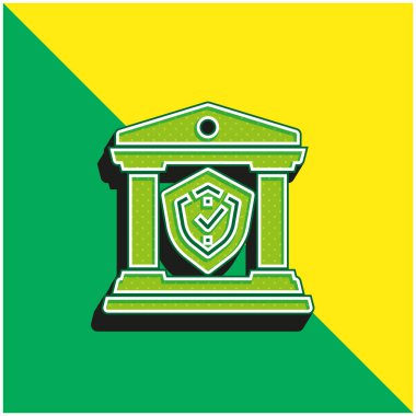 Bankacılık Yeşil ve Sarı Modern 3D vektör simgesi logosu