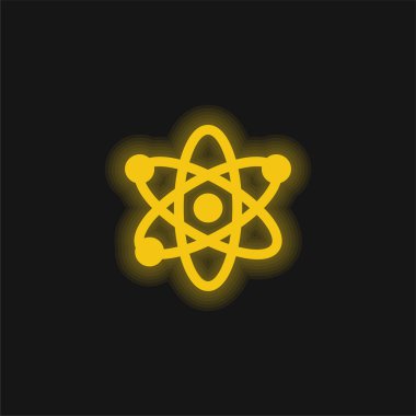 Atom sarısı parlak neon simgesi