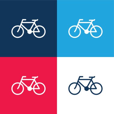Bisiklet mavi ve kırmızı dört renk en az simge kümesi