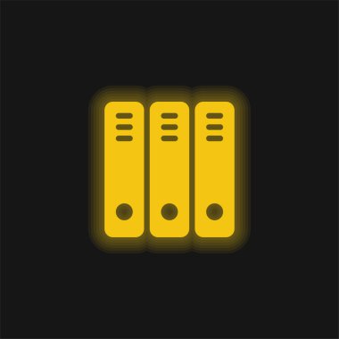 Bağlayıcılar sarı parlak neon simgesi