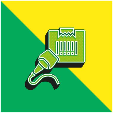 Barcode Scanner Green and yellow modern 3d vector icon logo clipart