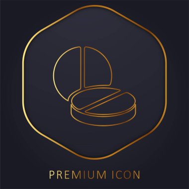 2 hap altın çizgi prim logosu veya simgesi