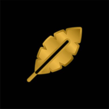 Muz altın kaplama metalik simge veya logo vektörü