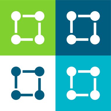 Atom Düz 4 renk en küçük simge kümesi