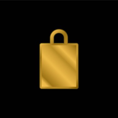 Altın kaplama metalik simge veya logo vektörü