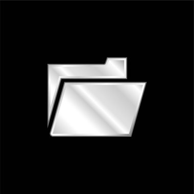 Arayüz gümüş kaplama metalik simgesinin Siyah Açık Dizin Sembolü