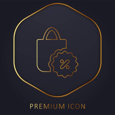 Altın çizgi prim logosu veya simgesi