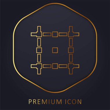 Altın çizgi prim logosu ya da simgesi dağıt