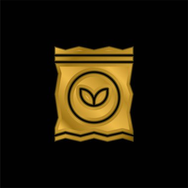 Altın kaplama metalik simge veya logo vektörü
