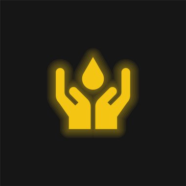 Kan sarısı parlak neon simgesi