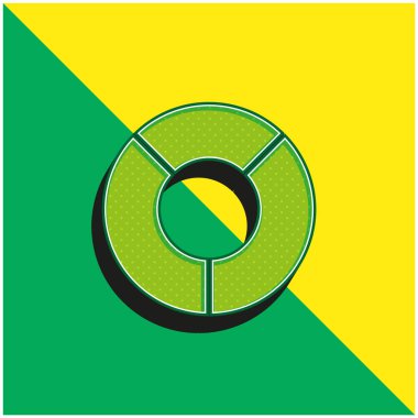 Analizler yeşil ve sarı modern 3d vektör simgesi logosu