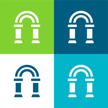 Arch Düz 4 renk en küçük simge kümesi