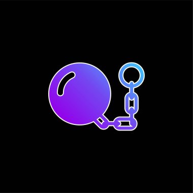 Ball And Chain blue gradient vector icon clipart