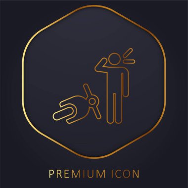 Kazara altın çizgi prim logosu veya simgesi