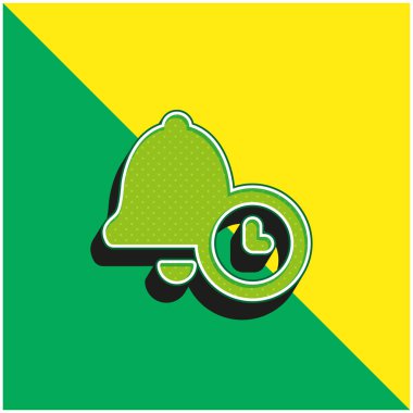 Alarm Yeşil ve Sarı Modern 3D vektör simgesi logosu