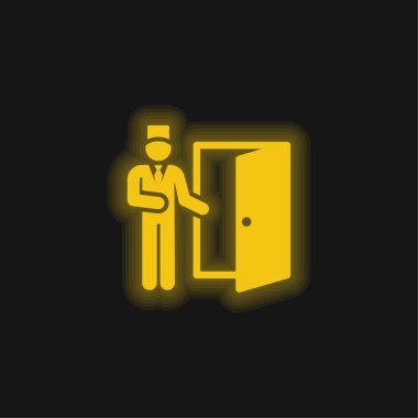 Bell Boy sarı parlayan neon simgesi