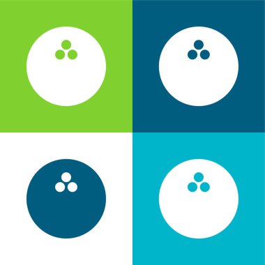 Bowling Topu Düz 4 renk en az simge kümesi