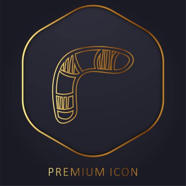 Bumerang altın çizgisi prim logosu veya simgesi