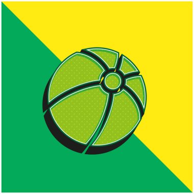 Top Yeşil ve Sarı modern 3D vektör simgesi logosu