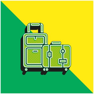Çantalar Yeşil ve Sarı modern 3D vektör simgesi logosu
