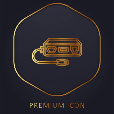 Adapter altın çizgi premium logo veya simge
